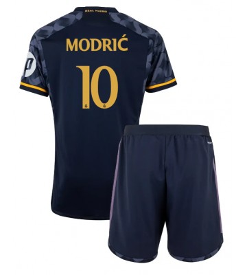 Real Madrid Luka Modric #10 Segunda Equipación Niños 2023-24 Manga Corta (+ Pantalones cortos)